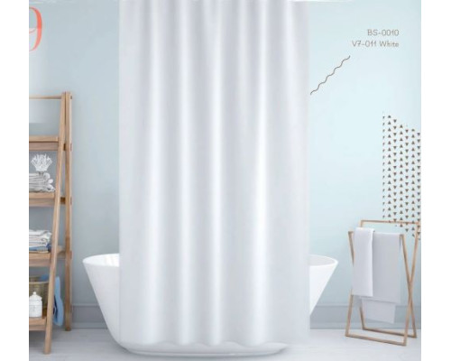 Шторка 180*200 см для ванной комнаты полиэстер с декором White