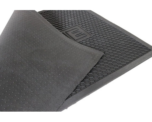Килимок 90х60х1 см гумовий антиковзький брудозахисний чорний (2607/black)